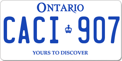 ON license plate CACI907