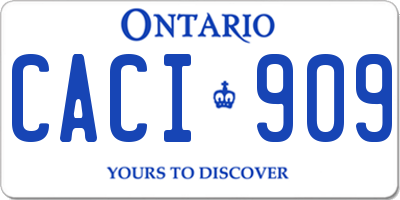 ON license plate CACI909