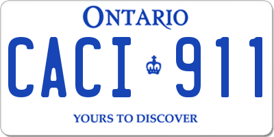 ON license plate CACI911