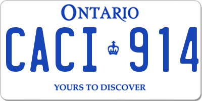 ON license plate CACI914