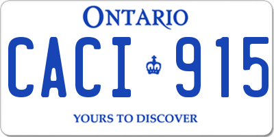 ON license plate CACI915