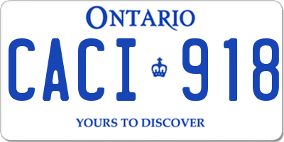 ON license plate CACI918