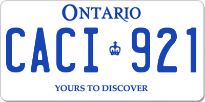 ON license plate CACI921