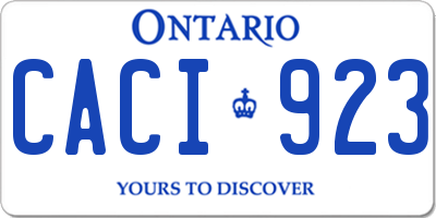 ON license plate CACI923