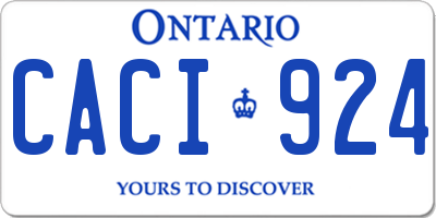 ON license plate CACI924