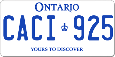 ON license plate CACI925