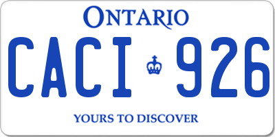 ON license plate CACI926