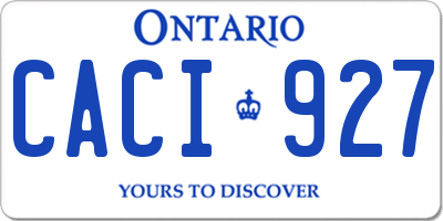 ON license plate CACI927