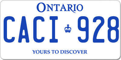 ON license plate CACI928