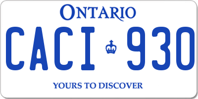 ON license plate CACI930