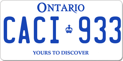 ON license plate CACI933