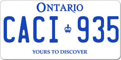 ON license plate CACI935