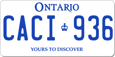 ON license plate CACI936