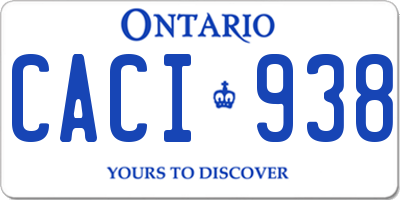 ON license plate CACI938