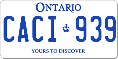 ON license plate CACI939