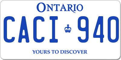 ON license plate CACI940