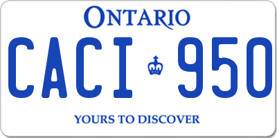 ON license plate CACI950