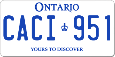 ON license plate CACI951