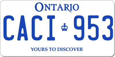 ON license plate CACI953