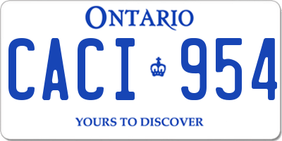 ON license plate CACI954