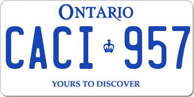 ON license plate CACI957