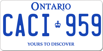 ON license plate CACI959