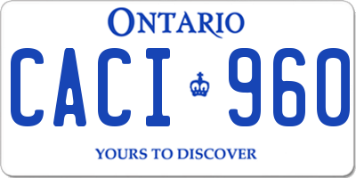 ON license plate CACI960