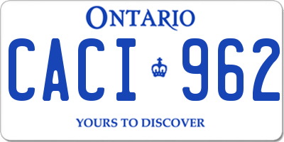 ON license plate CACI962