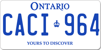 ON license plate CACI964