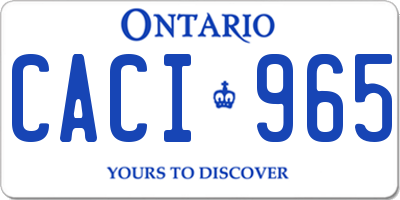 ON license plate CACI965