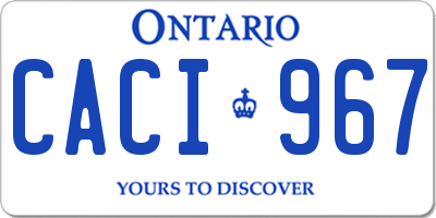 ON license plate CACI967