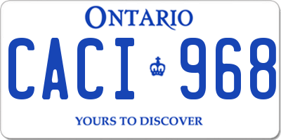 ON license plate CACI968