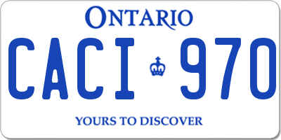 ON license plate CACI970