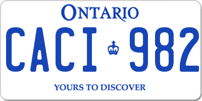 ON license plate CACI982