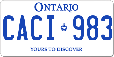 ON license plate CACI983