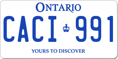 ON license plate CACI991