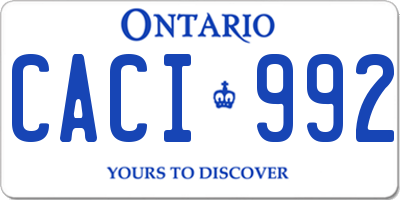 ON license plate CACI992