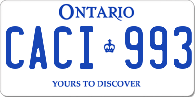 ON license plate CACI993