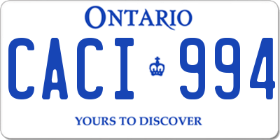 ON license plate CACI994