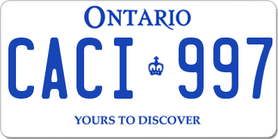 ON license plate CACI997