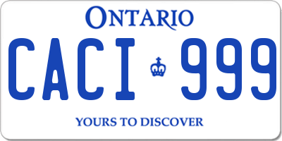 ON license plate CACI999