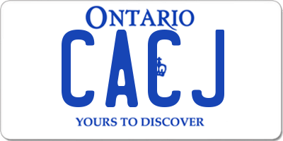 ON license plate CACJ