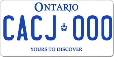 ON license plate CACJ000