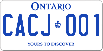 ON license plate CACJ001