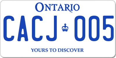 ON license plate CACJ005