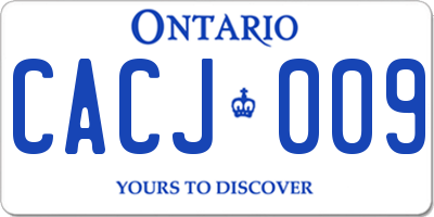 ON license plate CACJ009