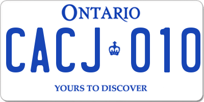 ON license plate CACJ010