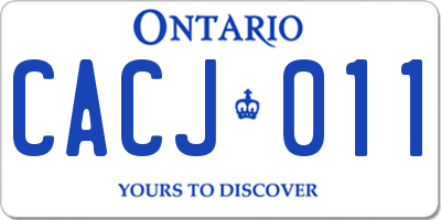 ON license plate CACJ011