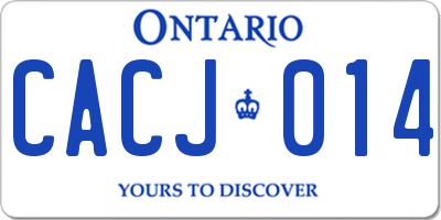 ON license plate CACJ014