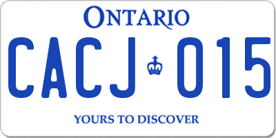 ON license plate CACJ015